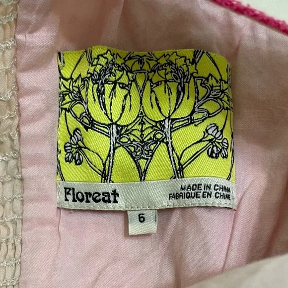 Anthropologie Floreat Morning Stroll Cat Dress Fit Flare Floral Smocked Retro 6 - Picture 9 of 16